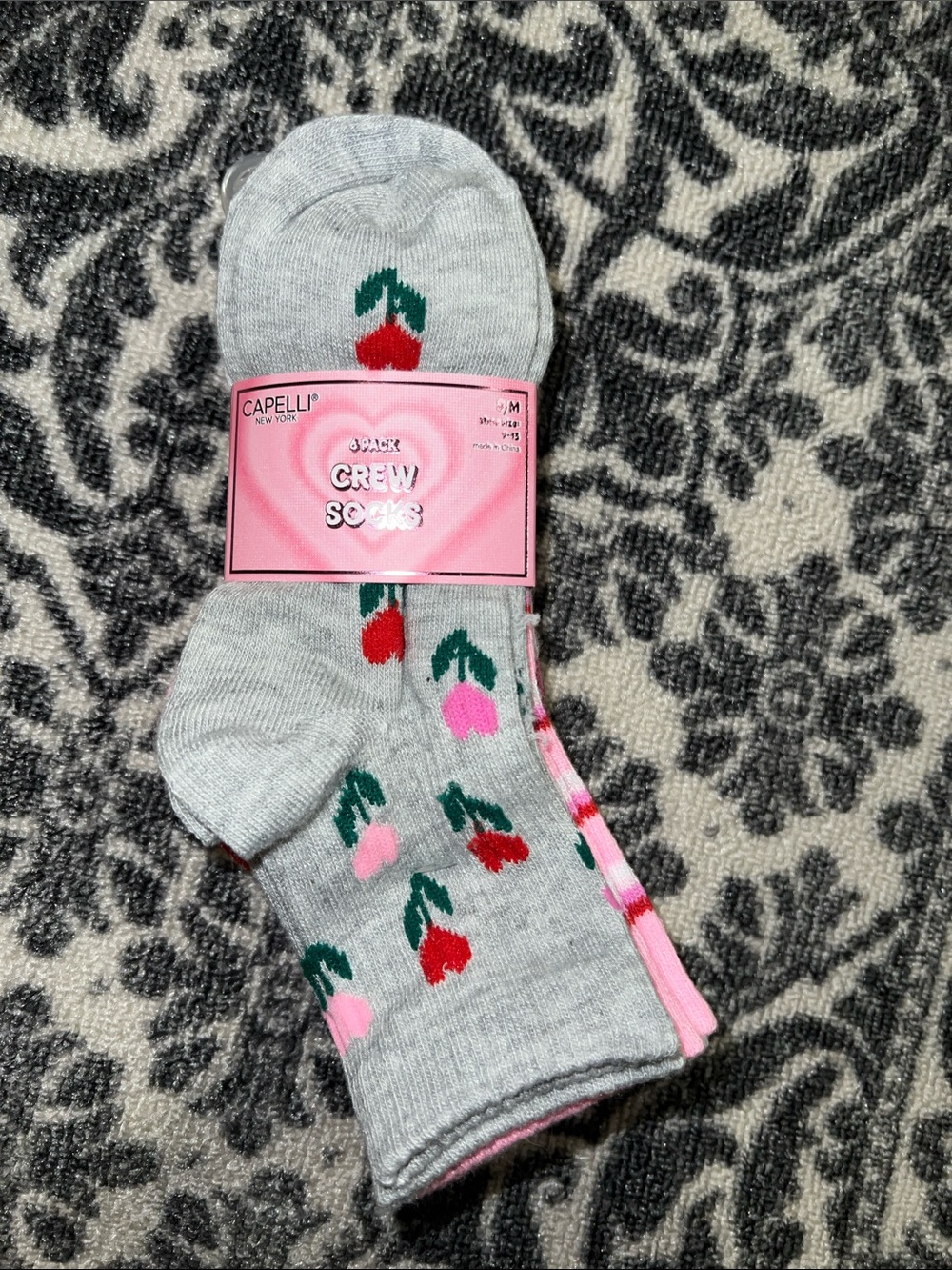 Girls Capelli New York 6 pack crew socks